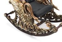 An Italian "Grotto" Style Carved Giltwood Rocking Chair