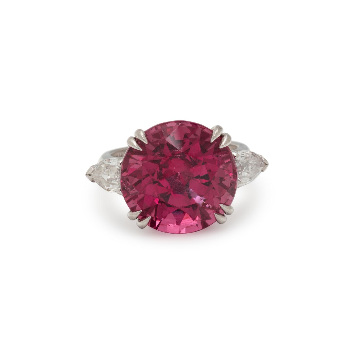 BULGARI, PINK SPINEL AND DIAMOND RING