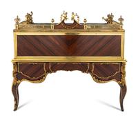 A Louis XV Style Gilt Bronze Mounted Marquetry Bureau à Cylindre