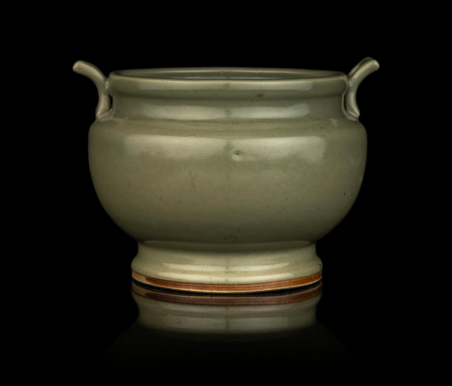 A Chinese Celadon Glazed Porcelain Censer
