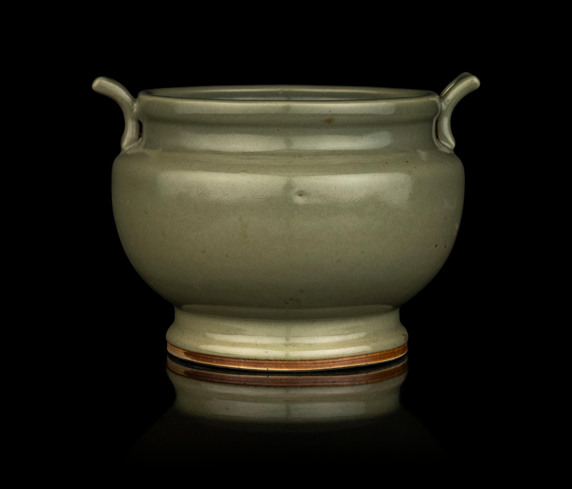 A Chinese Celadon Glazed Porcelain Censer
