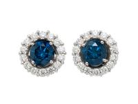 TREATED BLUE DIAMOND EARRINGS WITH DIAMOND JACKETS