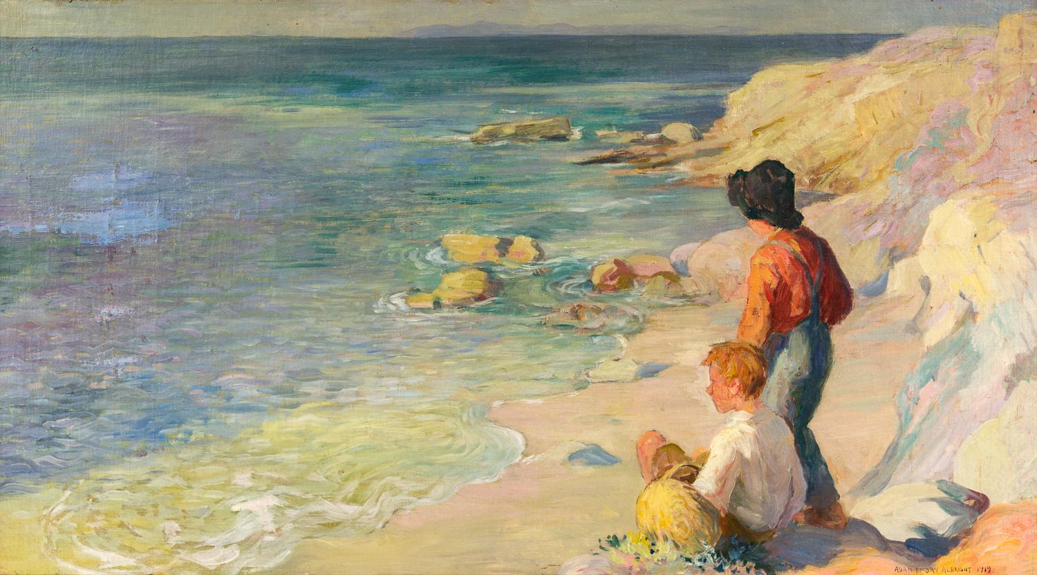 Adam Emory Albright, (American, 1862-1957), Boys at Laguna Beach, CA