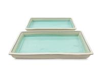 A Set of Japanese Celadon Graduated Ikebana Trays — 20TH CENTURY