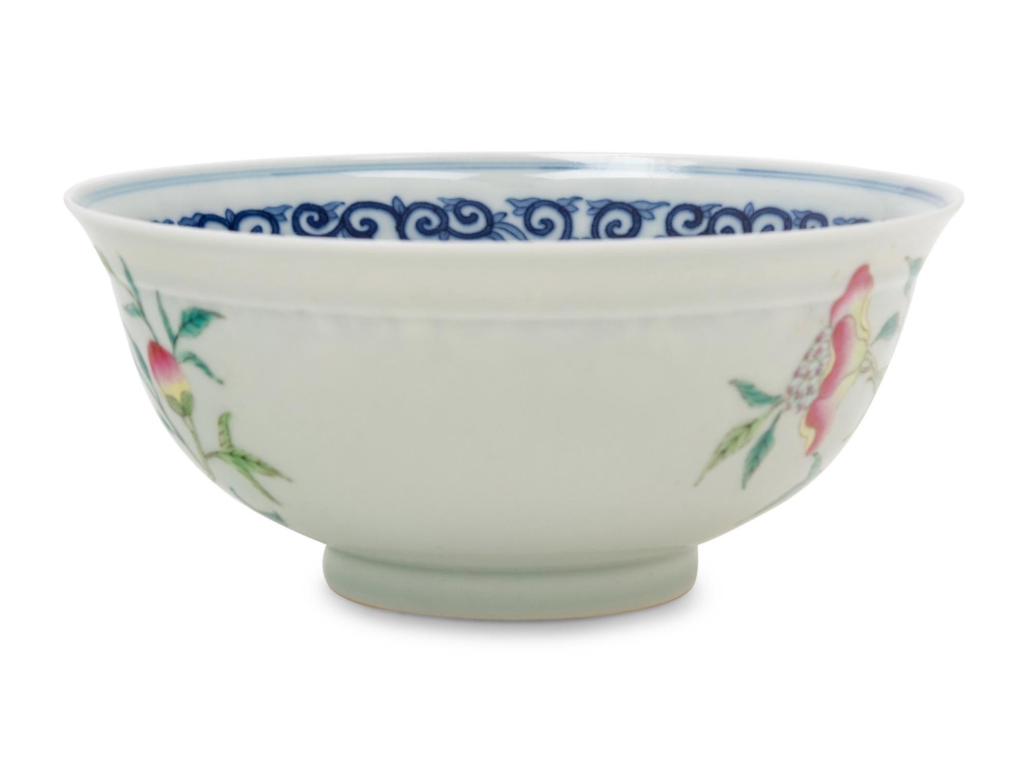 A Famille Rose and Underglaze Blue Porcelain Bowl