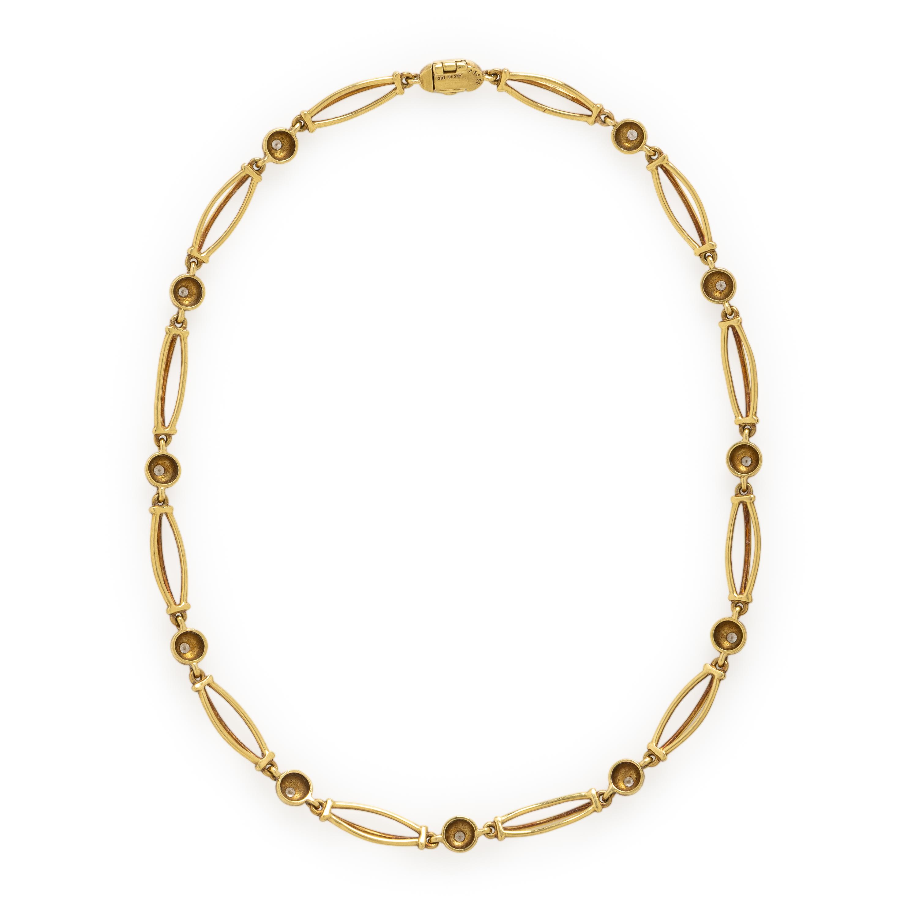 Diamond and Yellow Gold Necklace