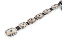 Southwestern-style Silver Concha Belt, with Turquoise Cabochons
