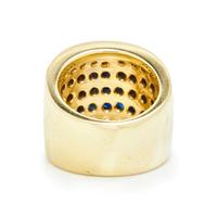 YELLOW GOLD, SAPPHIRE, AND DIAMOND RING