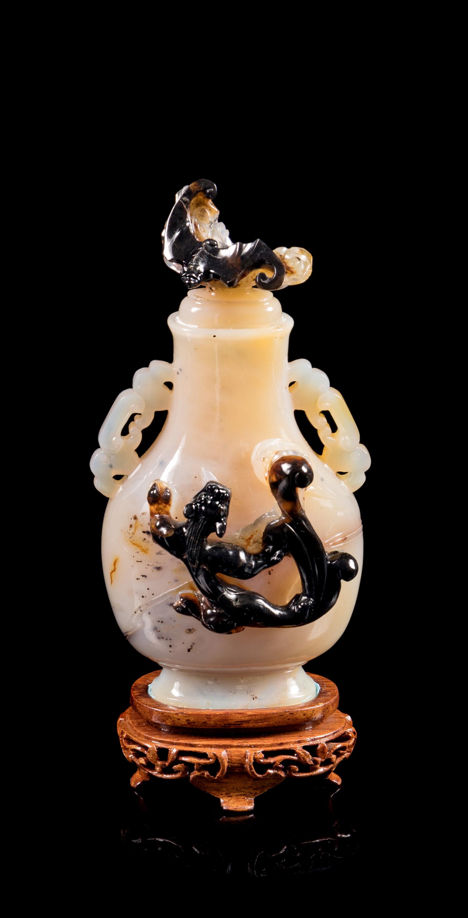 An Agate Covered Vase Height 4 3/4 inches. — 20TH CENTURY