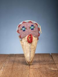 Bannock and Ute Beaded Hide Toy Cradles