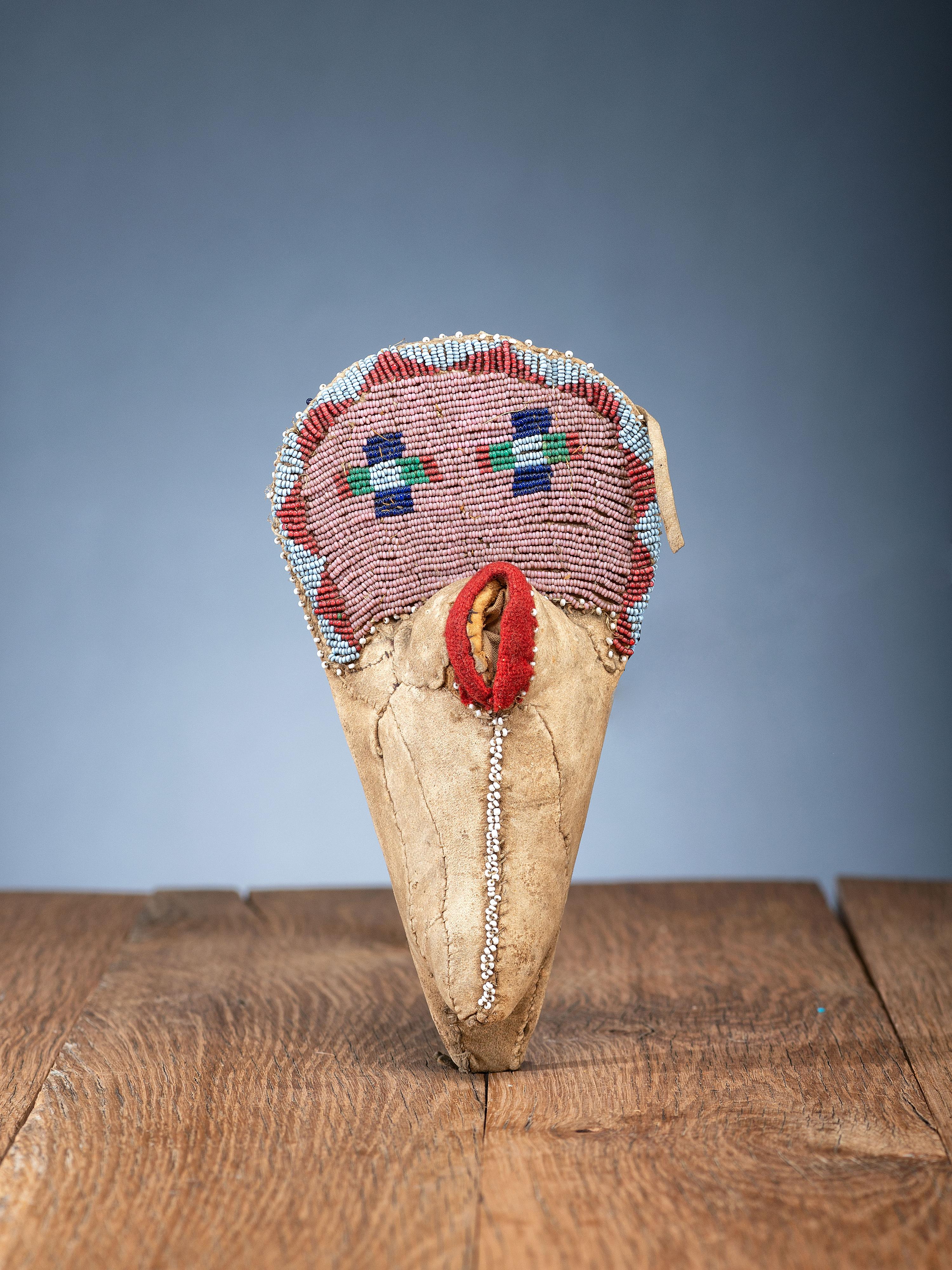 Bannock and Ute Beaded Hide Toy Cradles