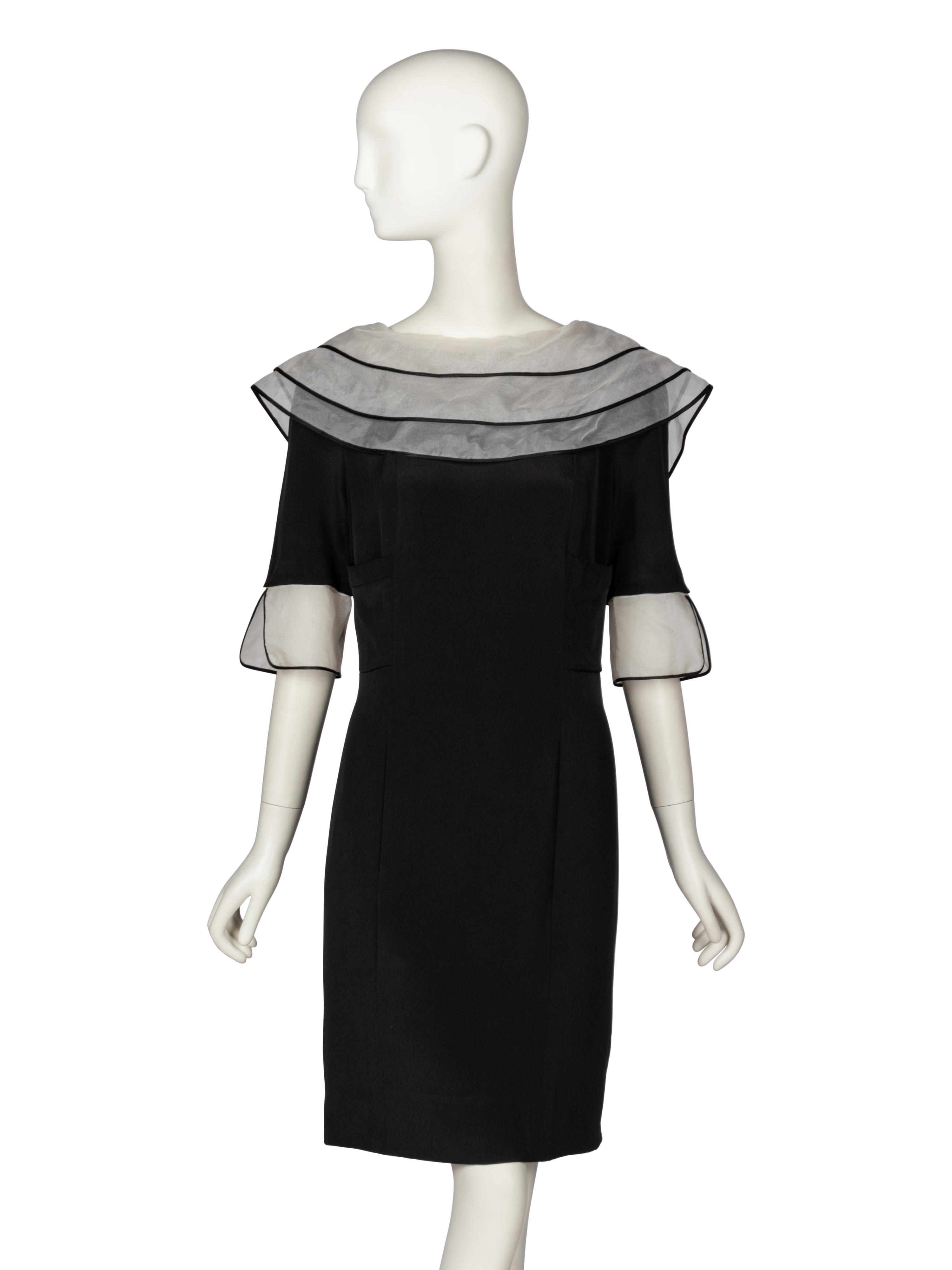 Chanel, Organza-Trimmed Cocktail Dress