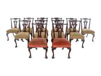 A Set of Twelve George II Style Mahogany Dining Chairs
