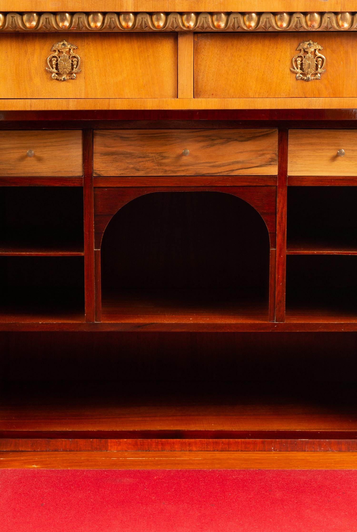 An Austrian Neoclassical Parcel Gilt Secretary Bureau