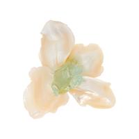 ANGELA PINTALDI, MOTHER-OF-PEARL AND AQUAMARINE FLOWER BROOCH