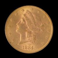 A United States 1884-S Liberty Head $20 Gold Coin