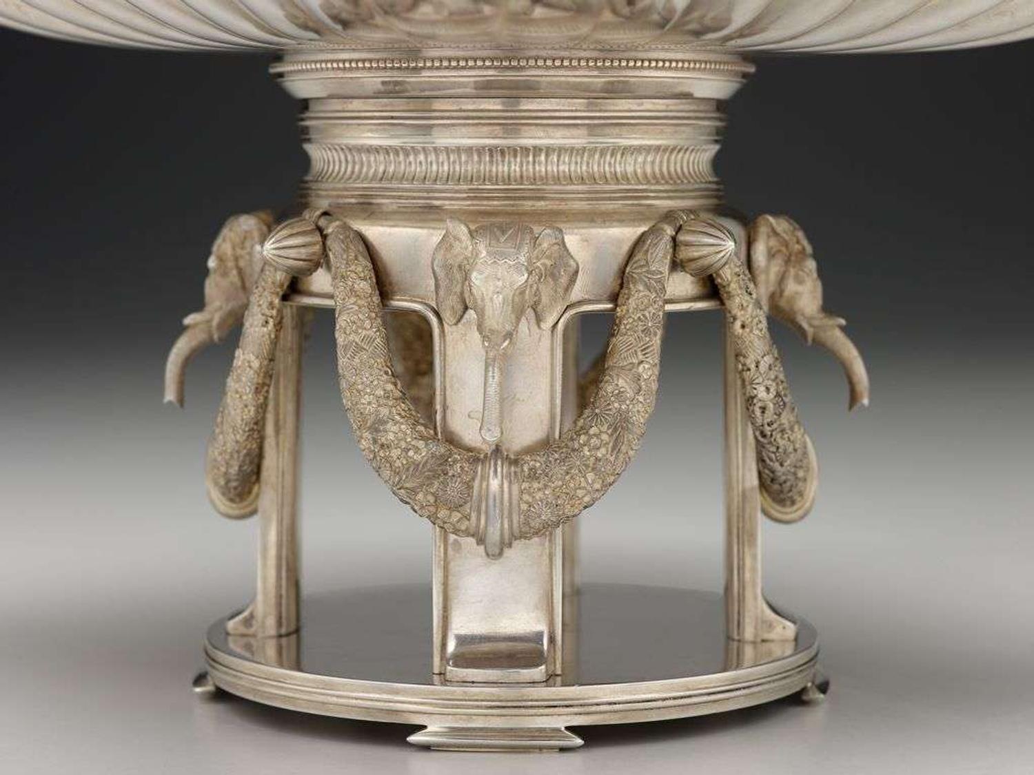 Impressive sterling silver centerpiece gorham corporation, providence, ri, late 19th century