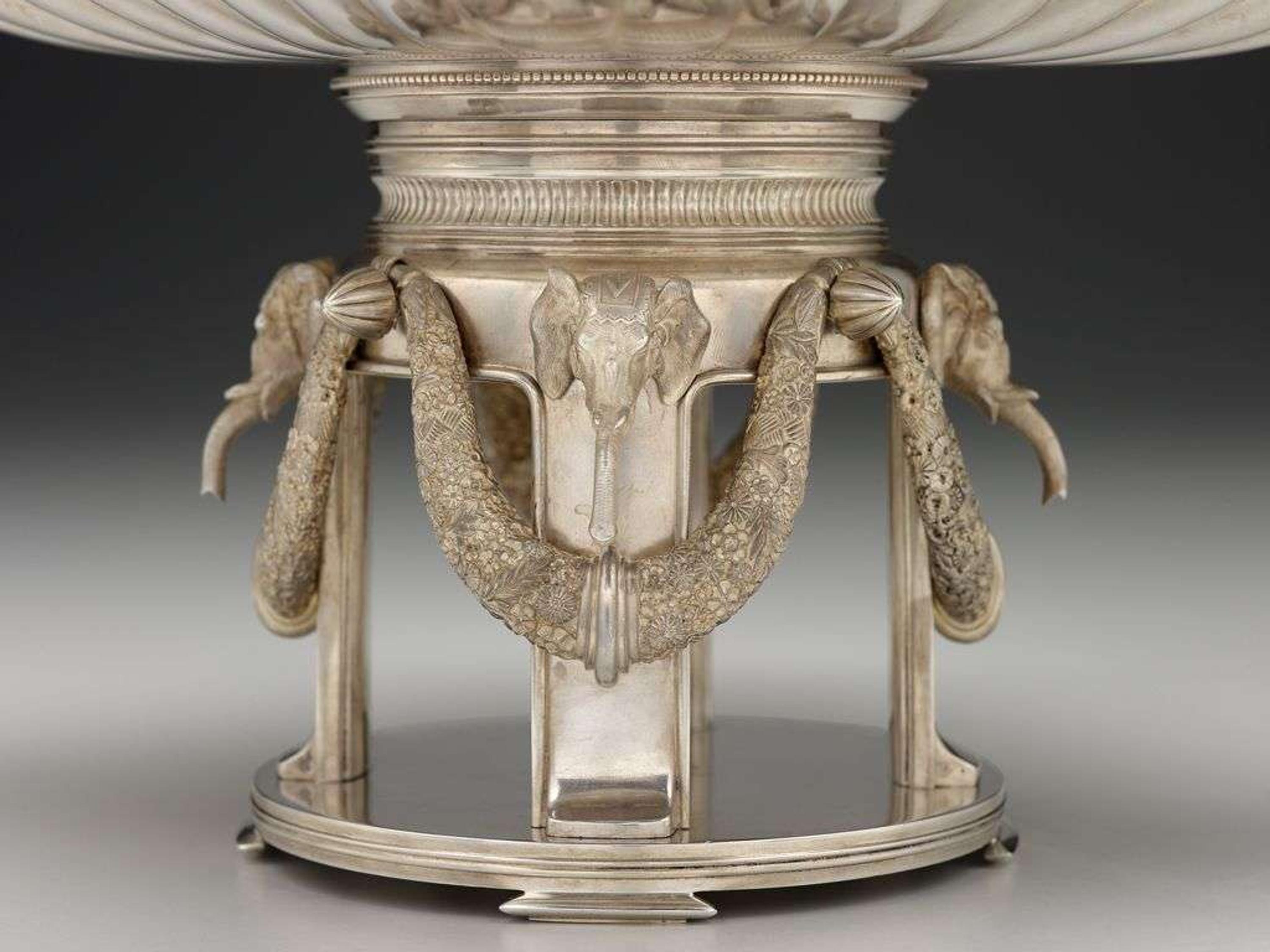 Impressive sterling silver centerpiece gorham corporation, providence, ri, late 19th century