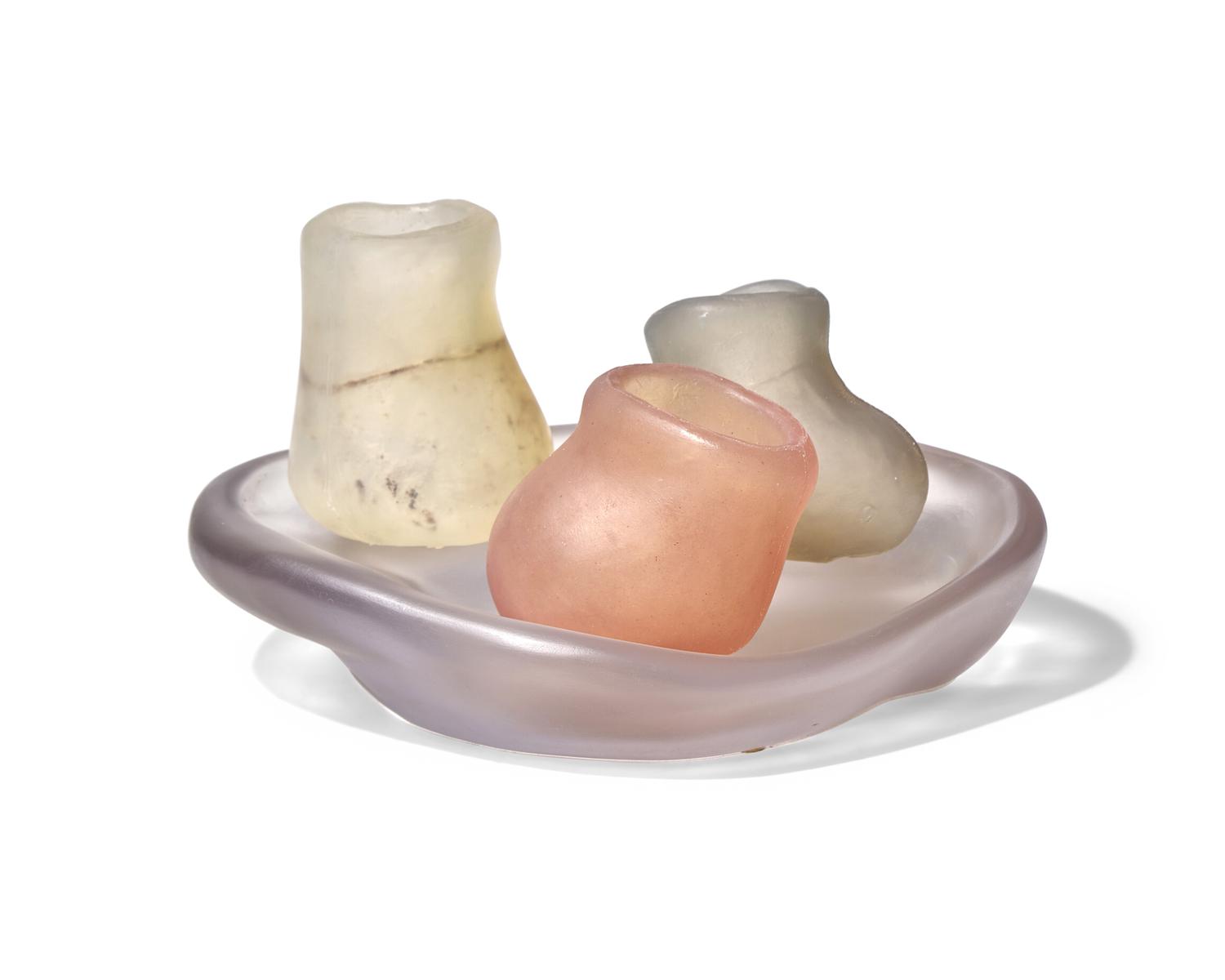 Three Mini Silicone Planters with Large Tray