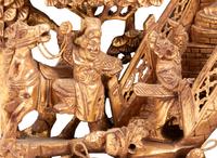 A Southeast Asian Pierce Carved Giltwood Panel