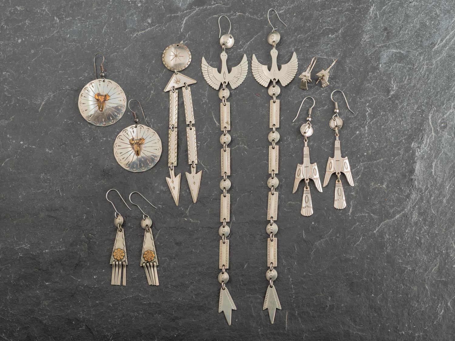 Southern Plains German Silver Earrings