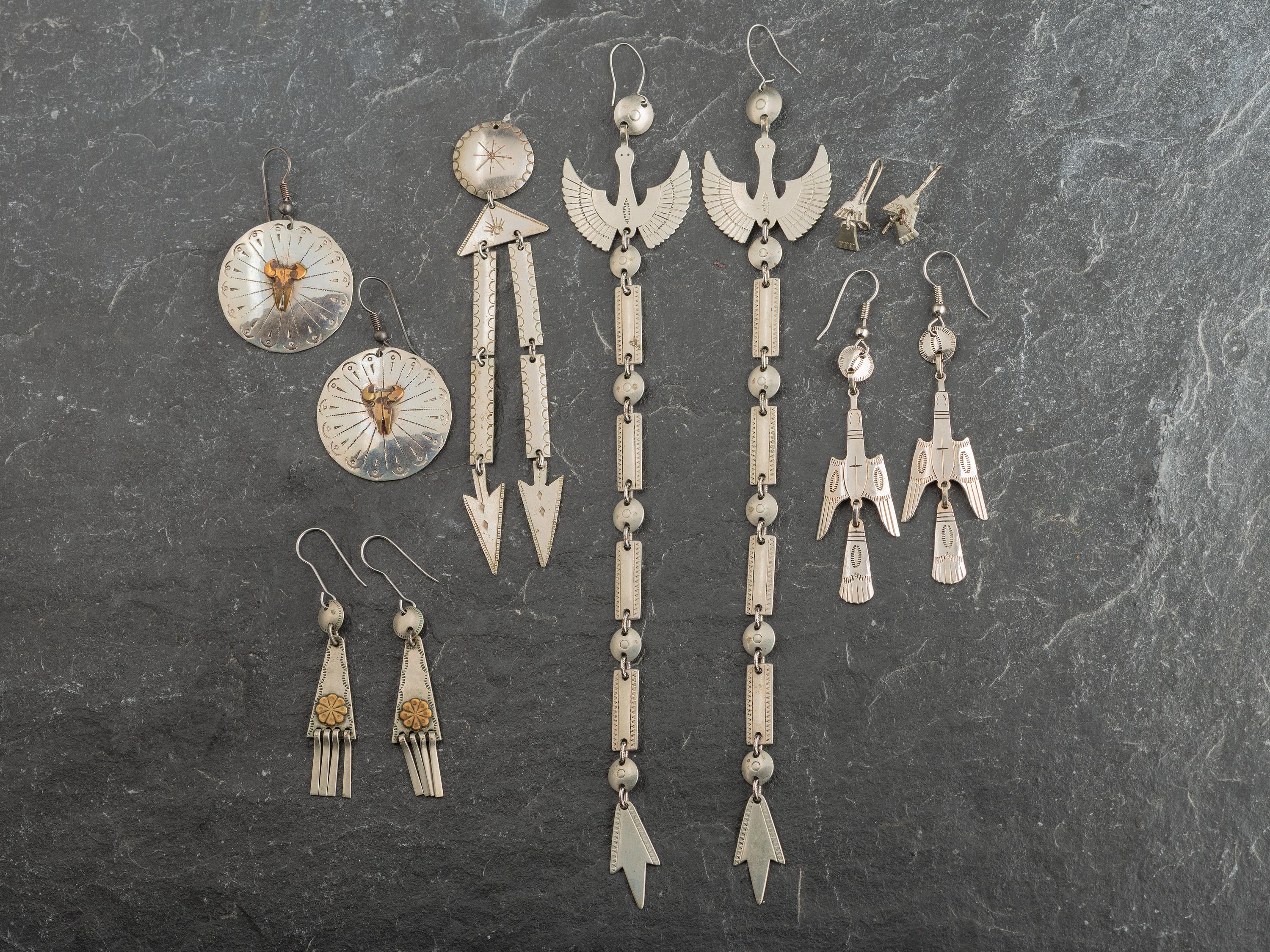 Southern Plains German Silver Earrings