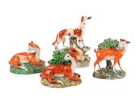A Group of Four Staffordshire Animal Figures — 19TH CENTURY