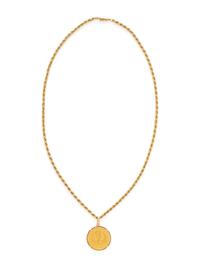 YELLOW GOLD NECKLACE WITH TWO PENDANTS