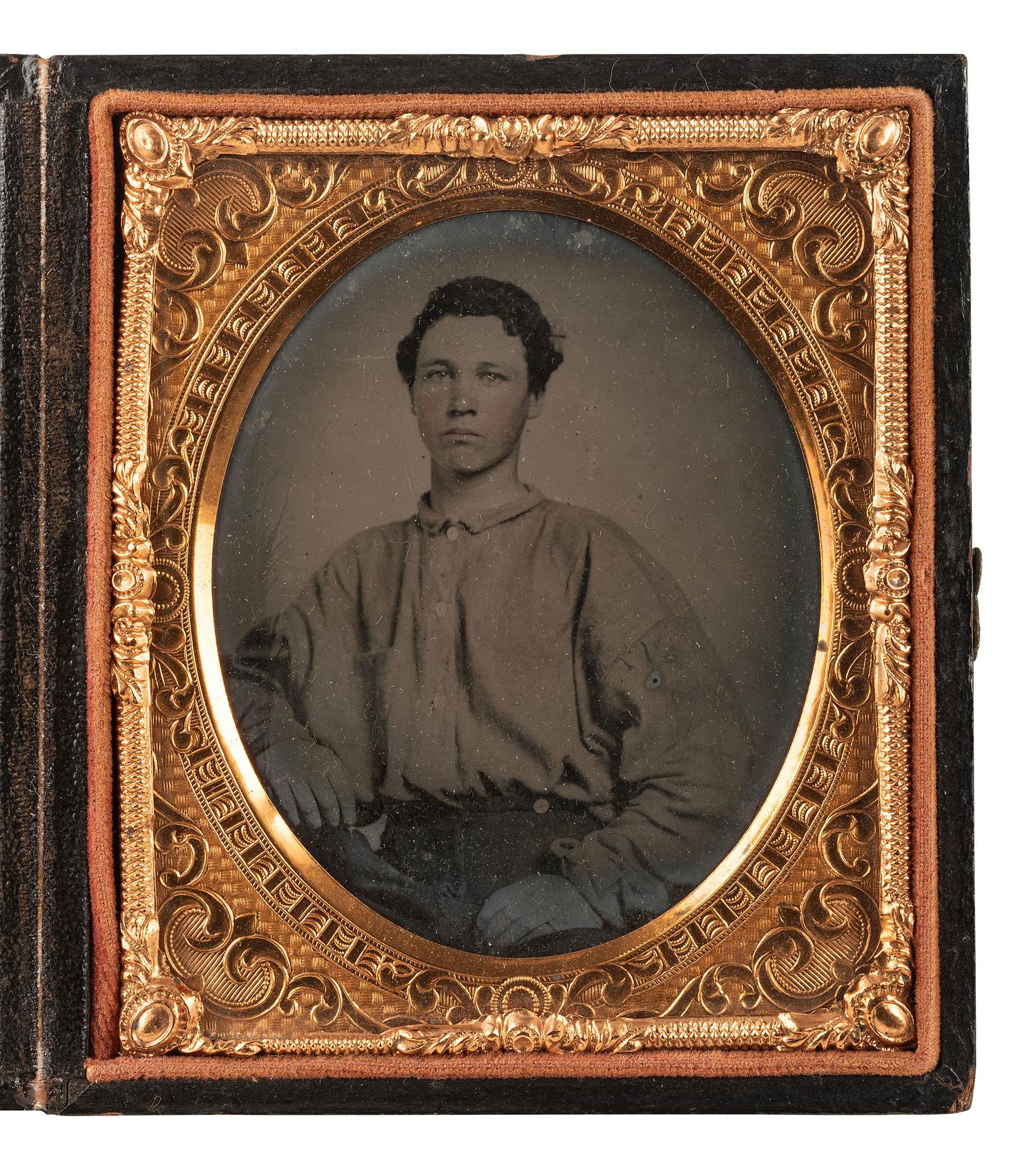 [CIVIL WAR]. A group of 3 cased images of young soldiers.