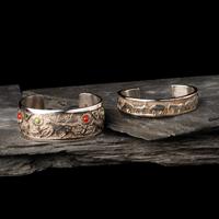 Navajo Sterling Silver Equine Themed Cuff Bracelets