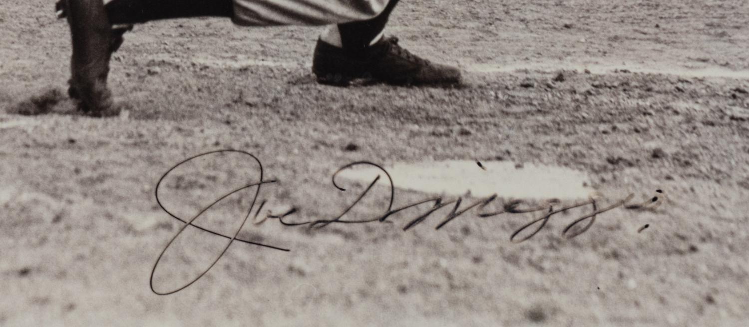 A Joe DiMaggio Signed Autograph Pinnacle Baseball Cards Display and Yogi Berra Signed Baseball,
