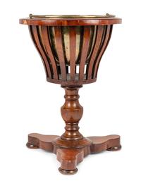 A Regency Style Mahogany Jardinière with Brass Liner