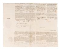 JEFFERSON, Thomas (1743-1826). Partly printed document signed ("Th. Jefferson"), as President, countersigned by James MADISON (1751-1836) as Secretary of State, 27 May 1806.