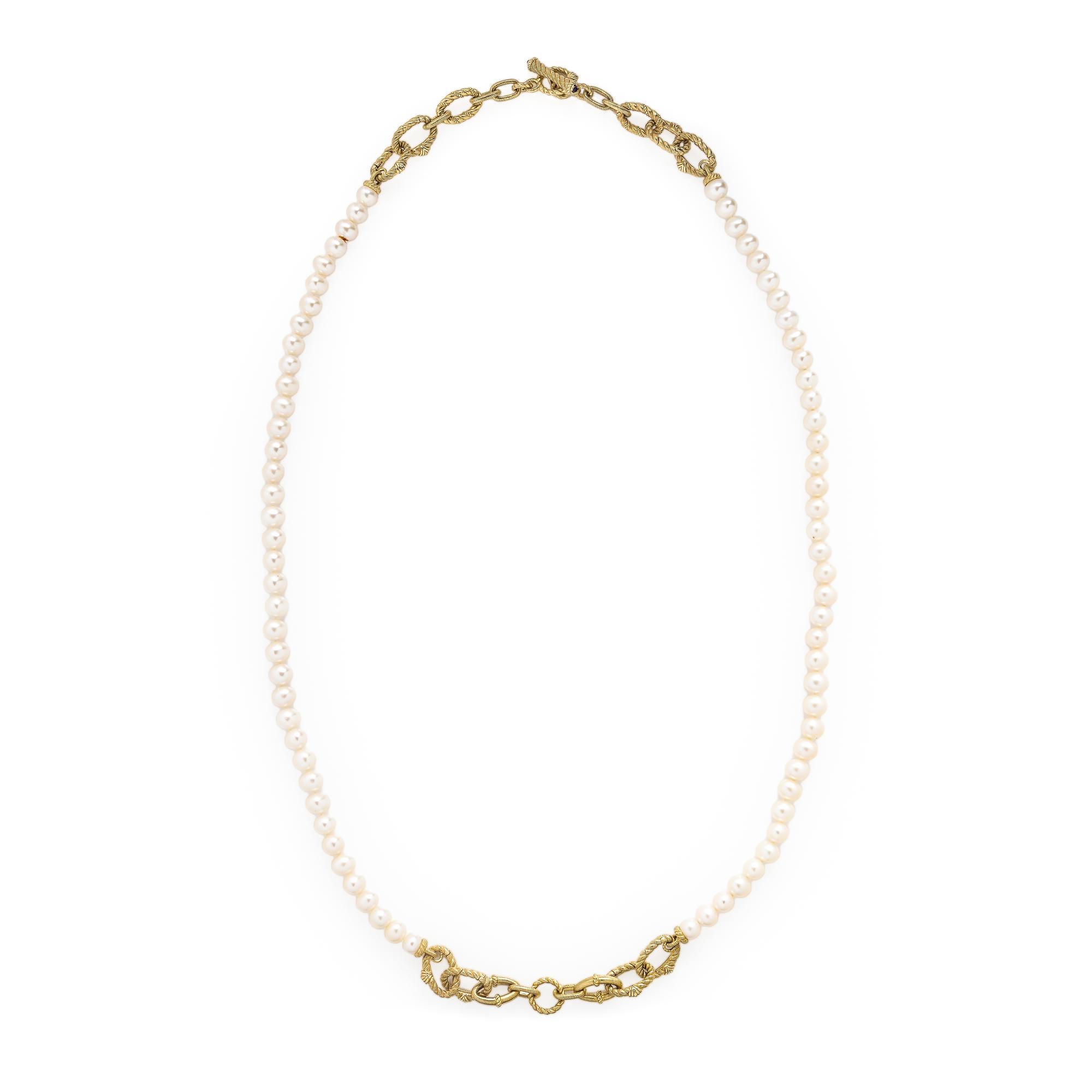 Judith Ripka, Cultured Pearl and Sterling Silver Necklace
