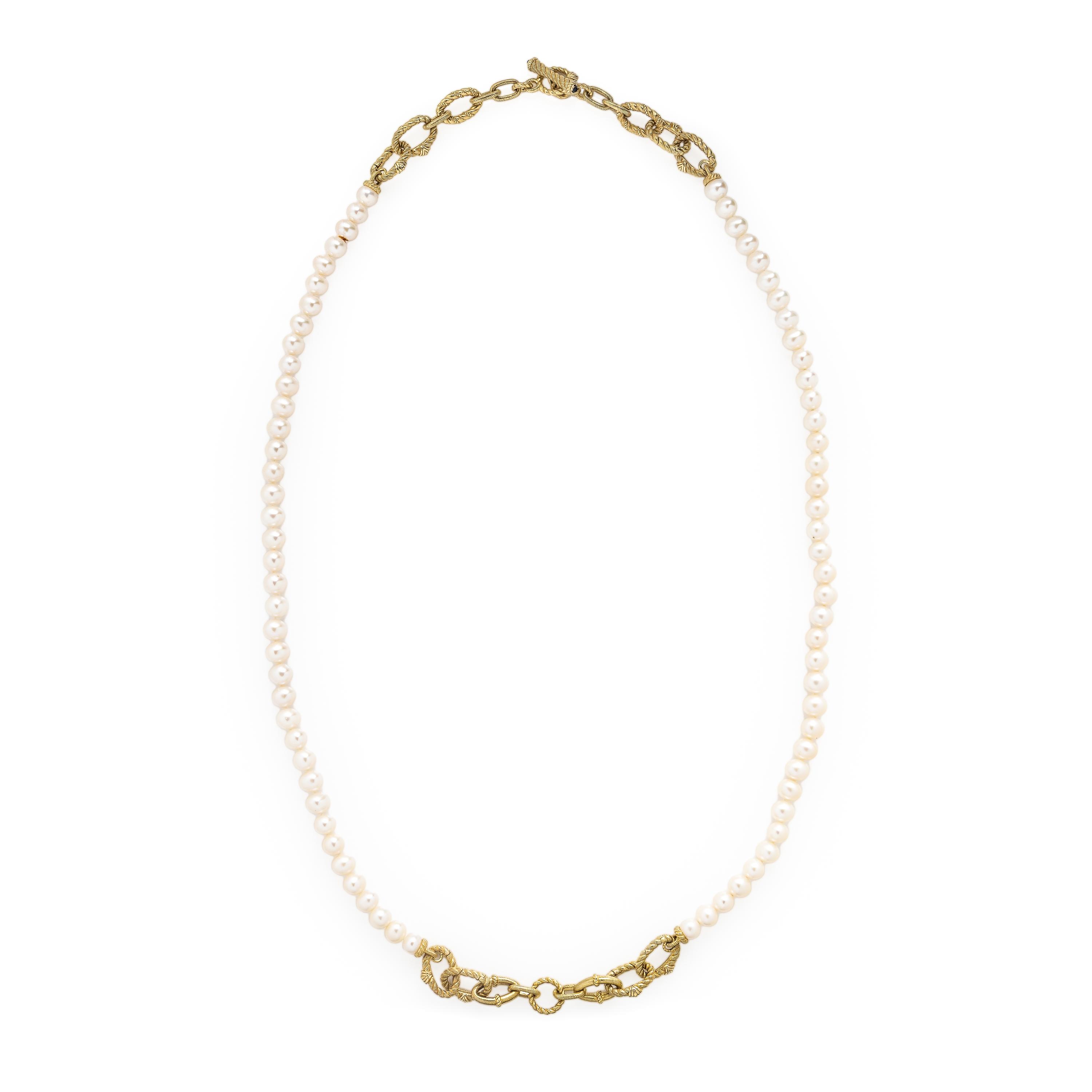 Judith Ripka, Cultured Pearl and Sterling Silver Necklace