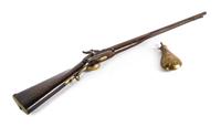 A Percussion and Cap Rifle, Width of first 48 1/2 inches.