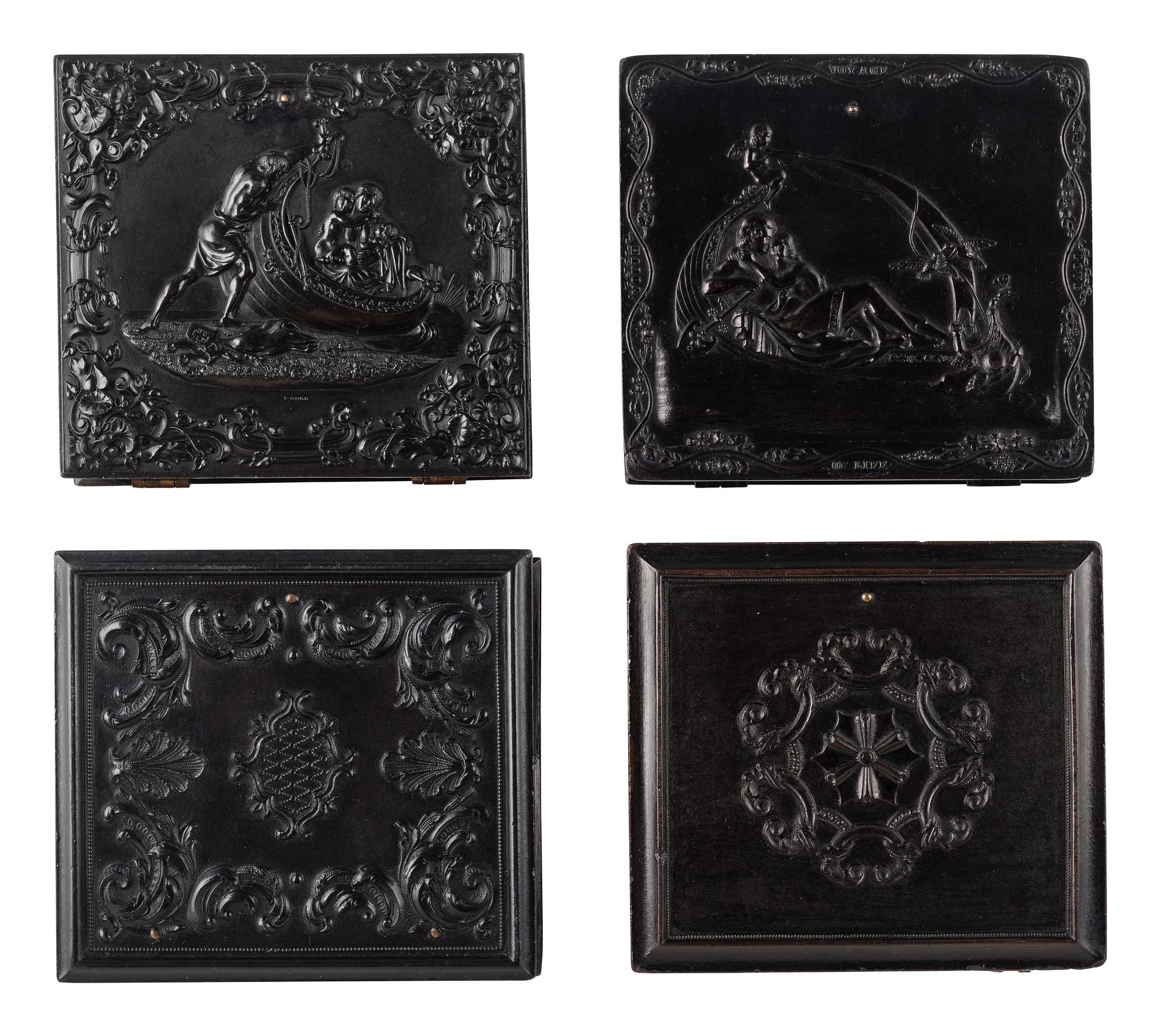 [EARLY PHOTOGRAPHY]. 4 sixth plate Union cases featuring designs from the Voyage of Life series.