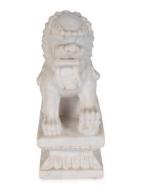 A Chinese Carved White Marble Fu-Lion — 20TH CENTURY