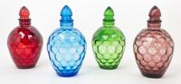 A Collection of Molded Glass Vessels Height 10 1/2 inches.