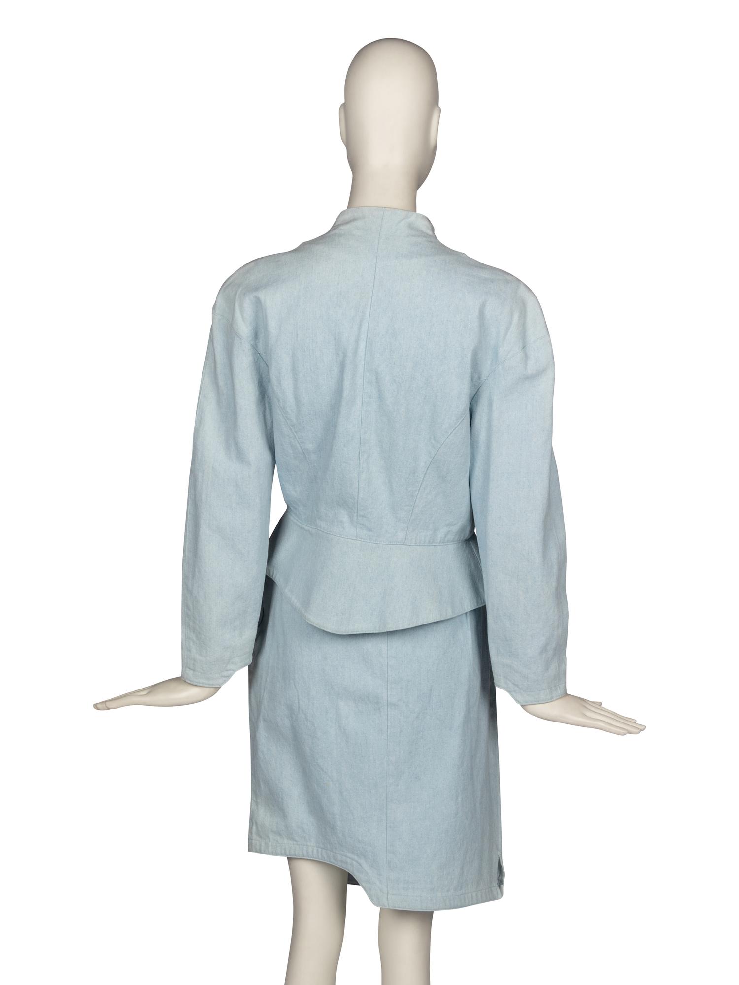 Thierry Mugler Denim Skirt Suit, 1980s