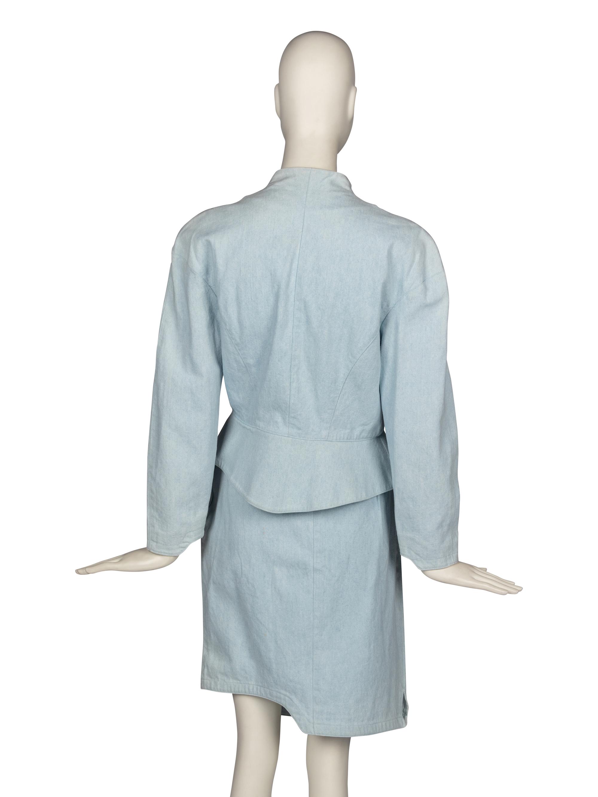 Thierry Mugler Denim Skirt Suit, 1980s