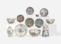 Fifteen assorted Chinese export porcelain tea wares, 18th century 外銷瓷茶具一組十五件 十八世紀