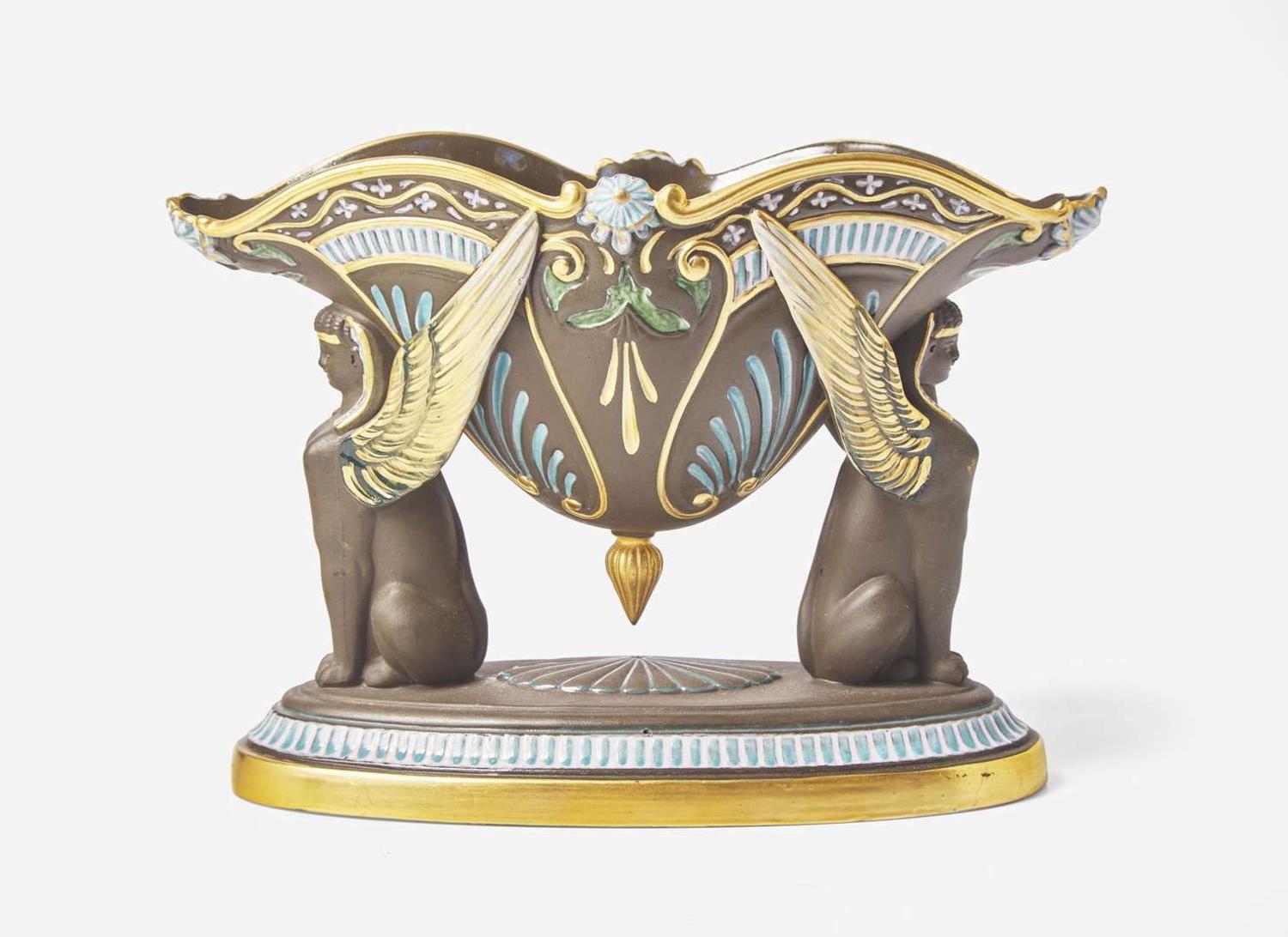 A George Jones Brown Stoneware "Sphinx Jardiniere", UK, 1870s