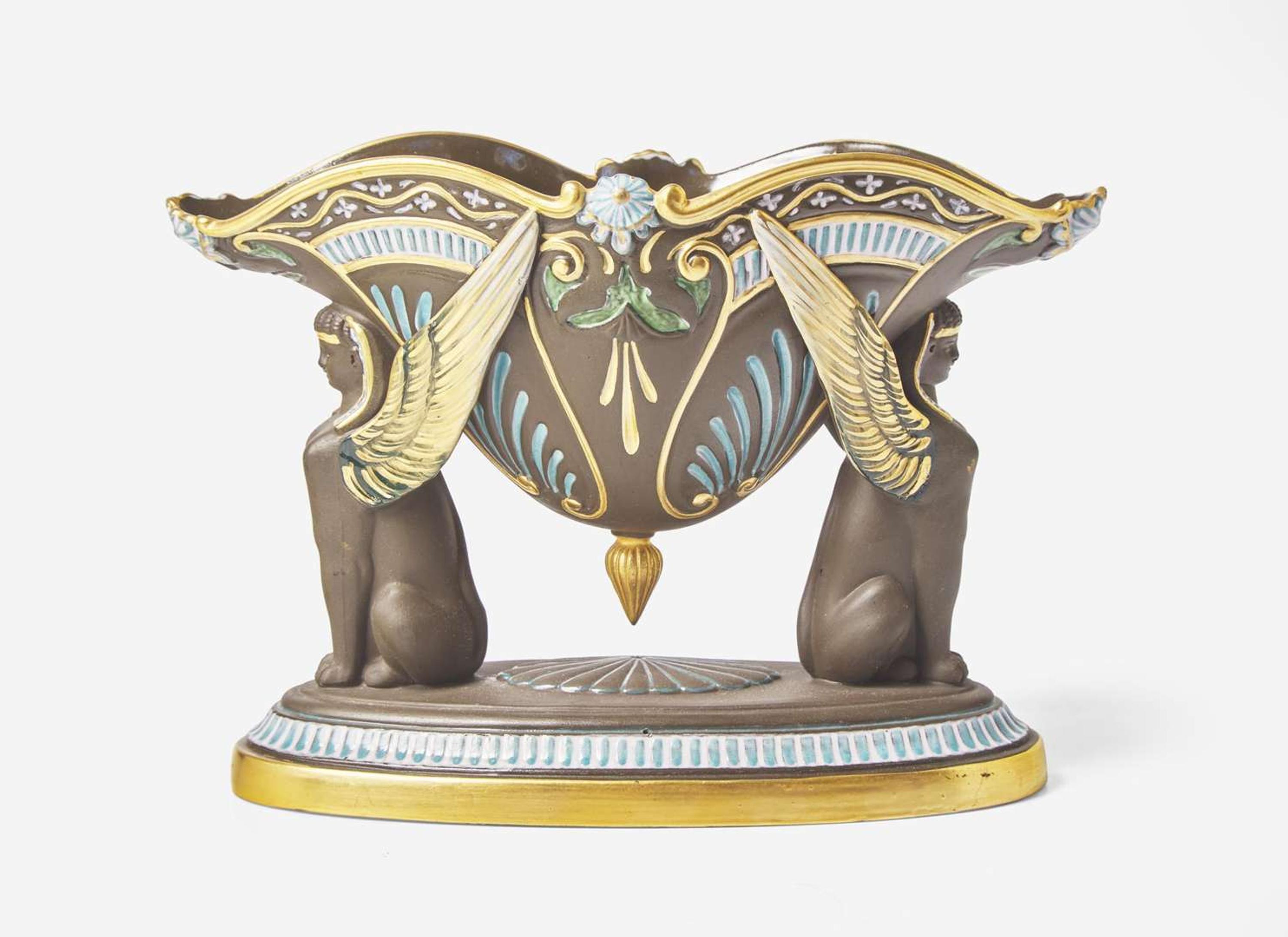 A George Jones Brown Stoneware "Sphinx Jardiniere", UK, 1870s