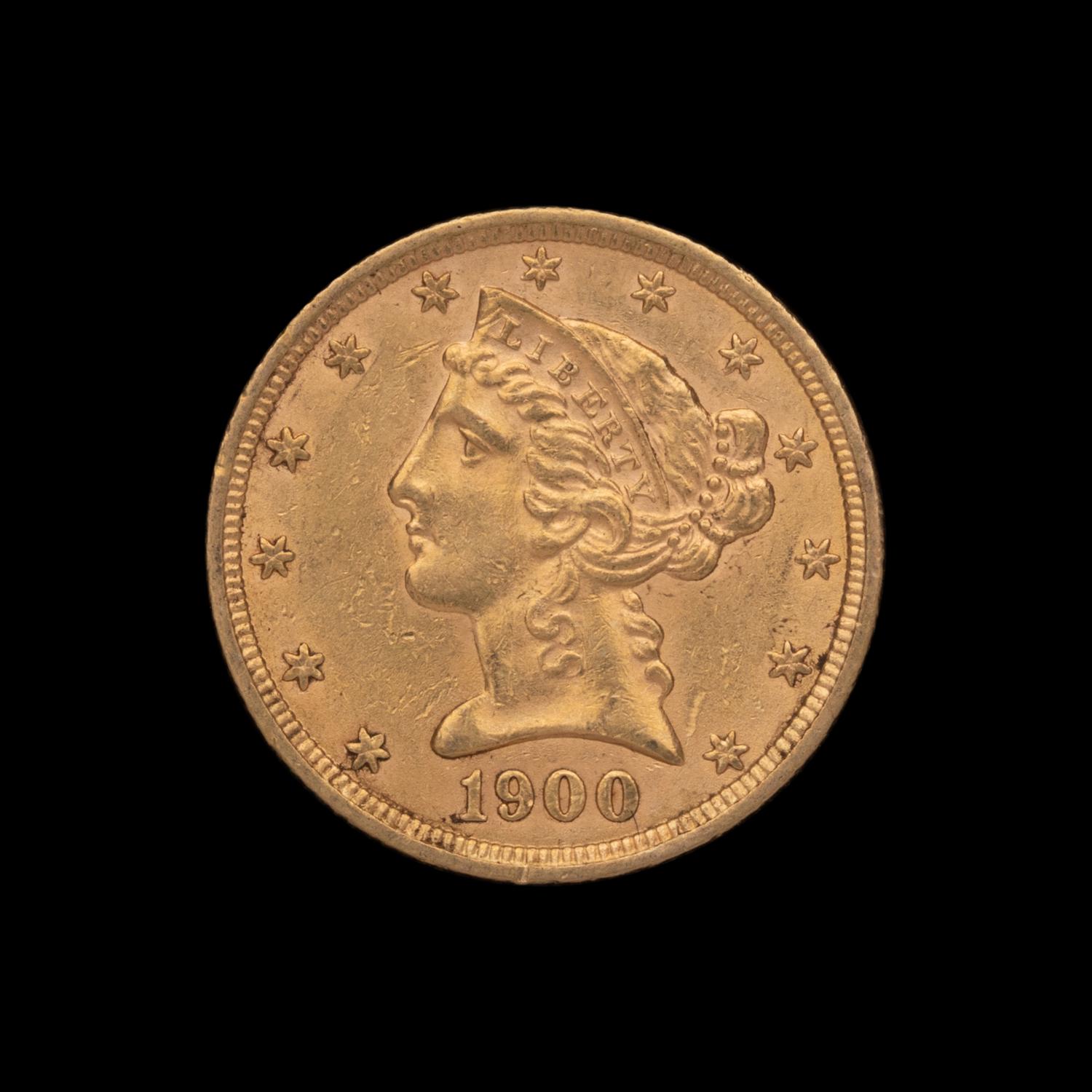 A 1900 Liberty Head $5 Gold Coin