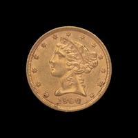 A 1900 Liberty Head $5 Gold Coin
