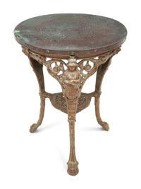 A Victorian Cast Iron and Copper-Top Side Table