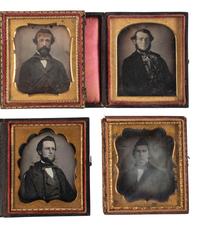 [EARLY PHOTOGRAPHY]. A group of 25 daguerreotype and ambrotype portraits of men with interesting hairstyles and facial hair, including: