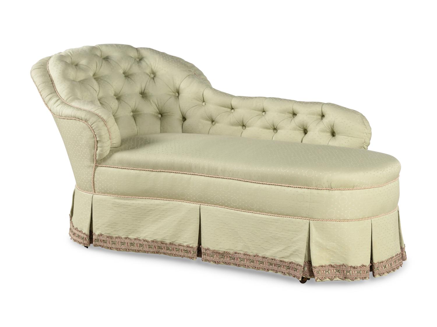 A Button-Tufted Chaise Longue