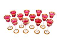 A Set of Twelve Saint Louis Thistle Red Hock Glasses